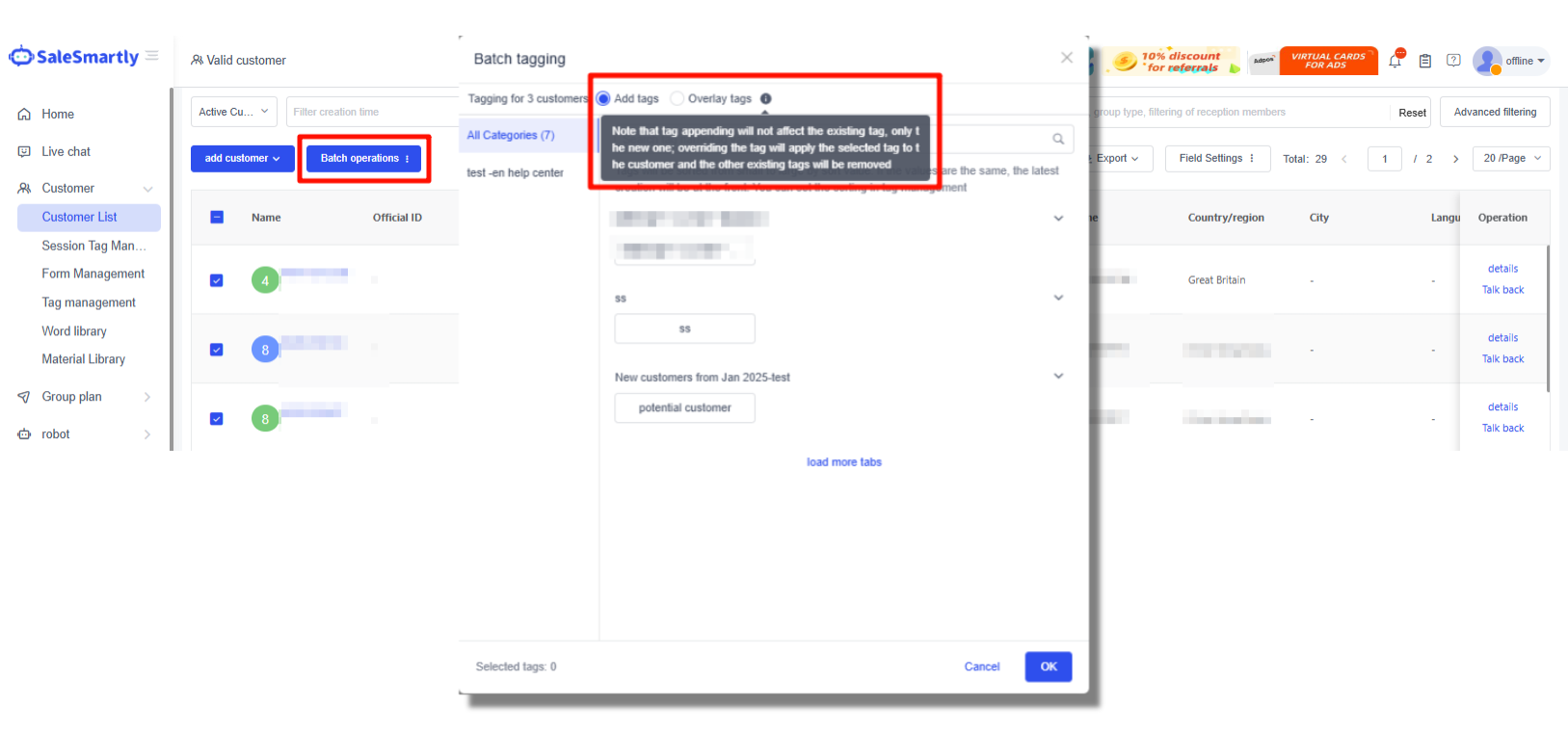 Thao tác hàng loạt