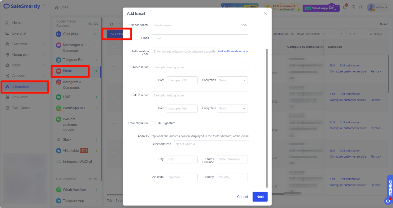 Ảnh cấu hình Email