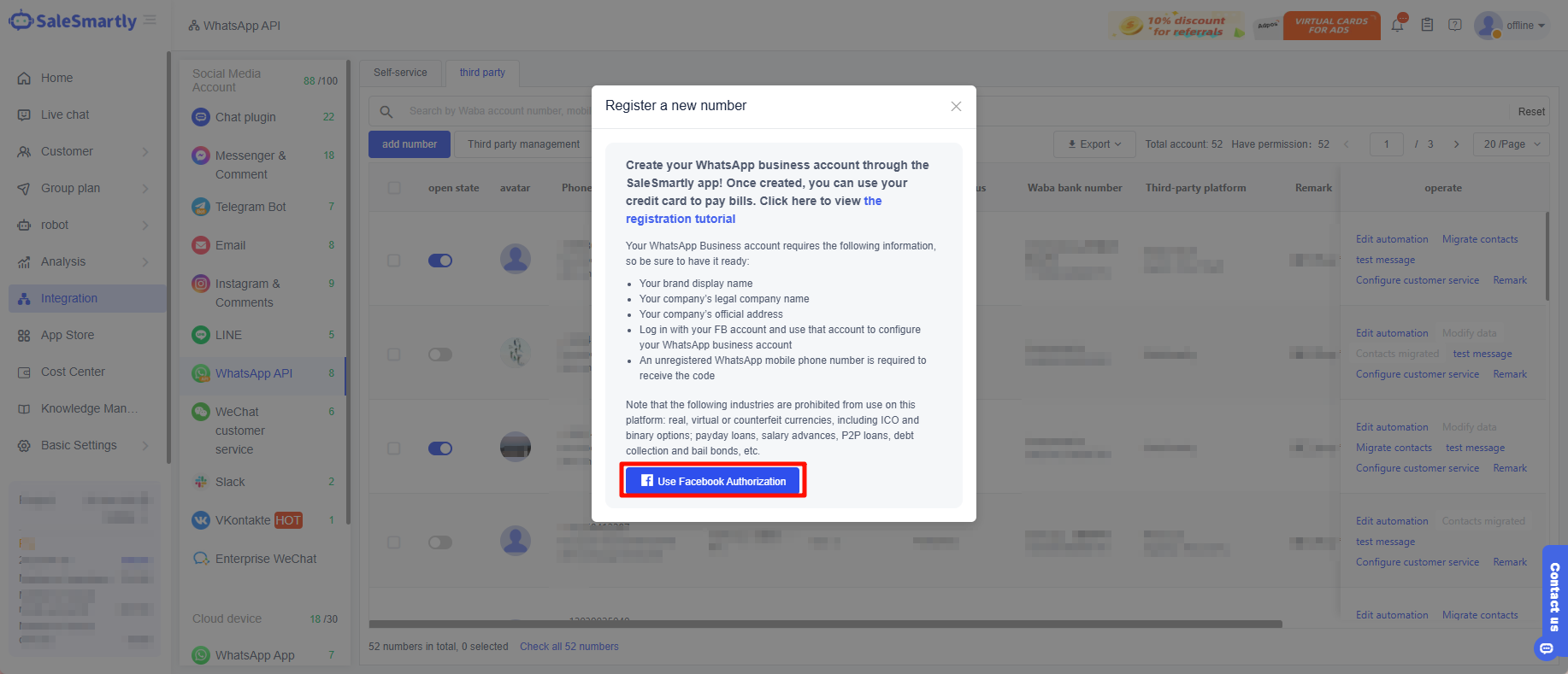 Sử dụng xác thực Facebook