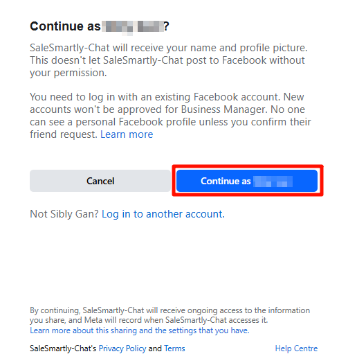 Nhấp để tiếp tục đăng nhập