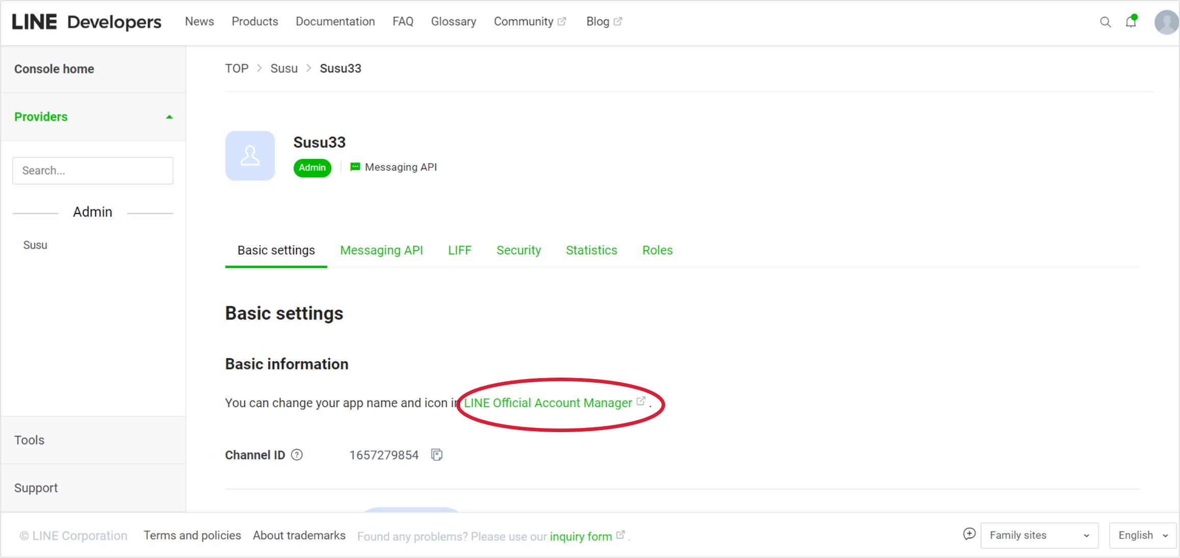 Klik "Manajer Akun Resmi LINE"