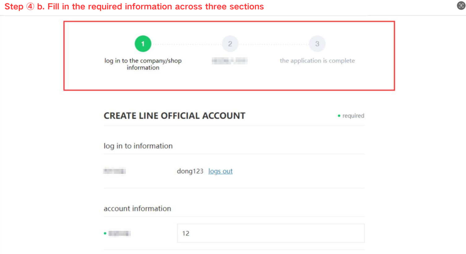 Điền đầy đủ thông tin qua 3 bước