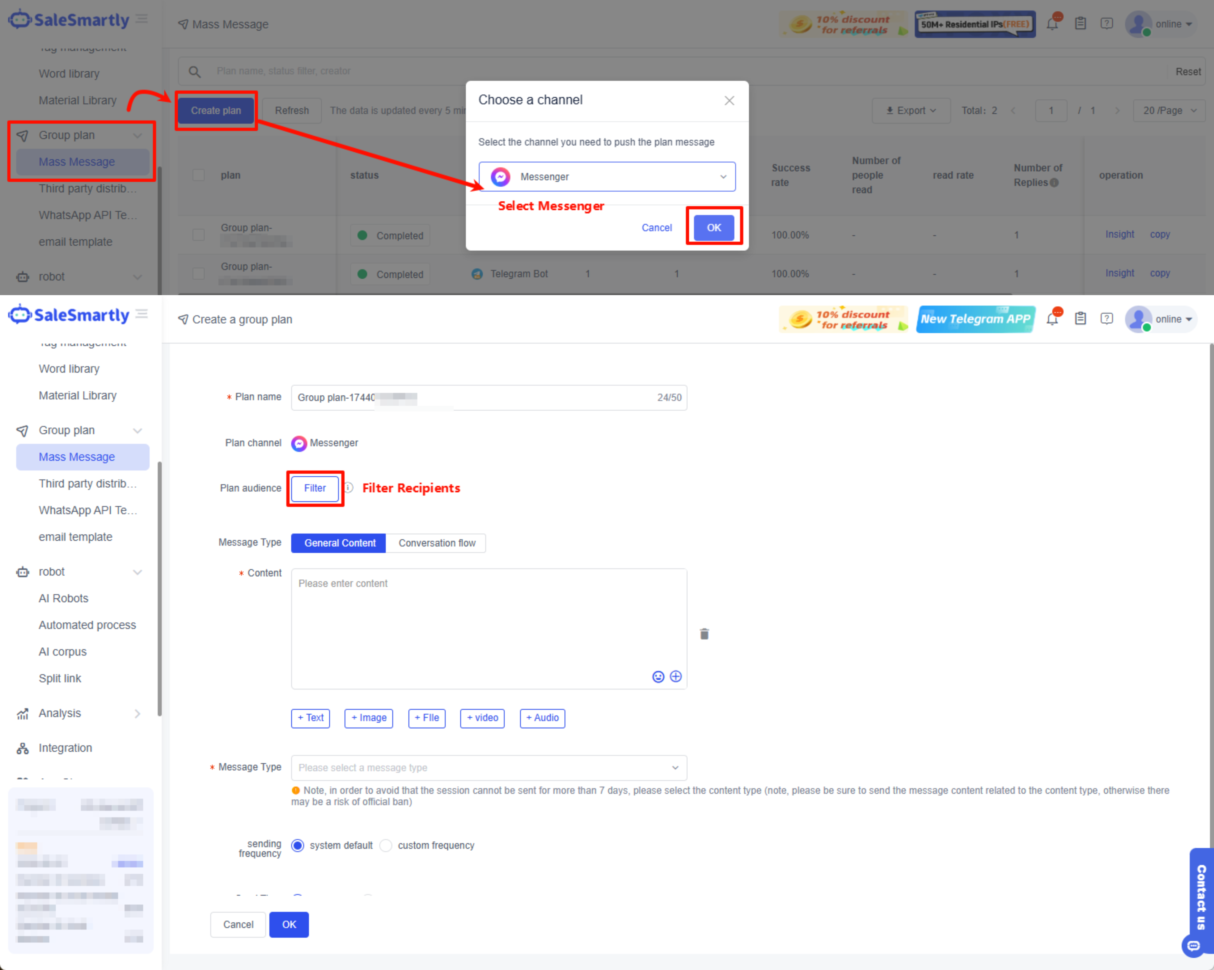 Gửi tin nhắn hàng loạt